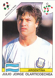 Julio Jorge Olarticoechea WC 1990 Argentina samolepka Panini World Cup Story #217